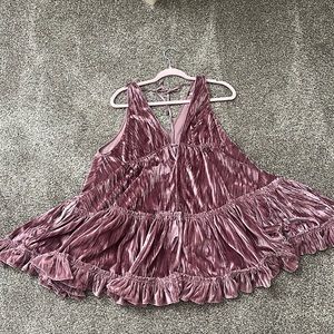 Free People Velvet Pink Flow Dress